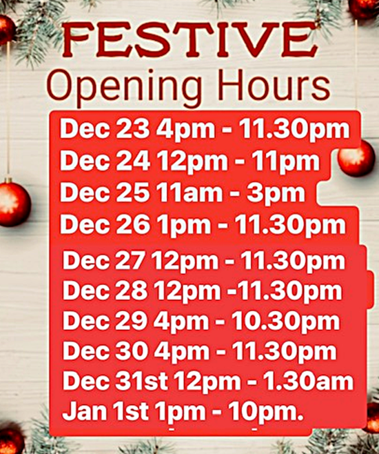 Xmas Hours